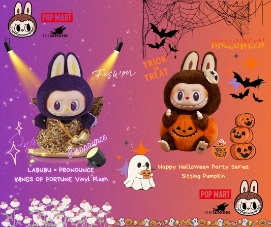 Labubu Happy Halloween Pumpkin + Wings of Fortune Bundle set